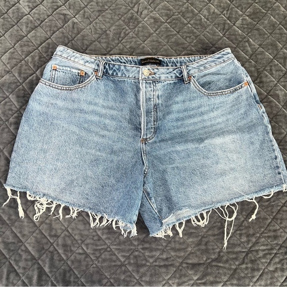 House Of Harlow 1960 Shorts Women Size 33 Cut Off High Rise Jean Blue W - Picture 2 of 8